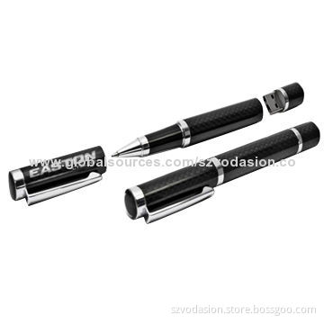 New Arrival Customer Logo Printing Pen Carbon Fiber USB Stick